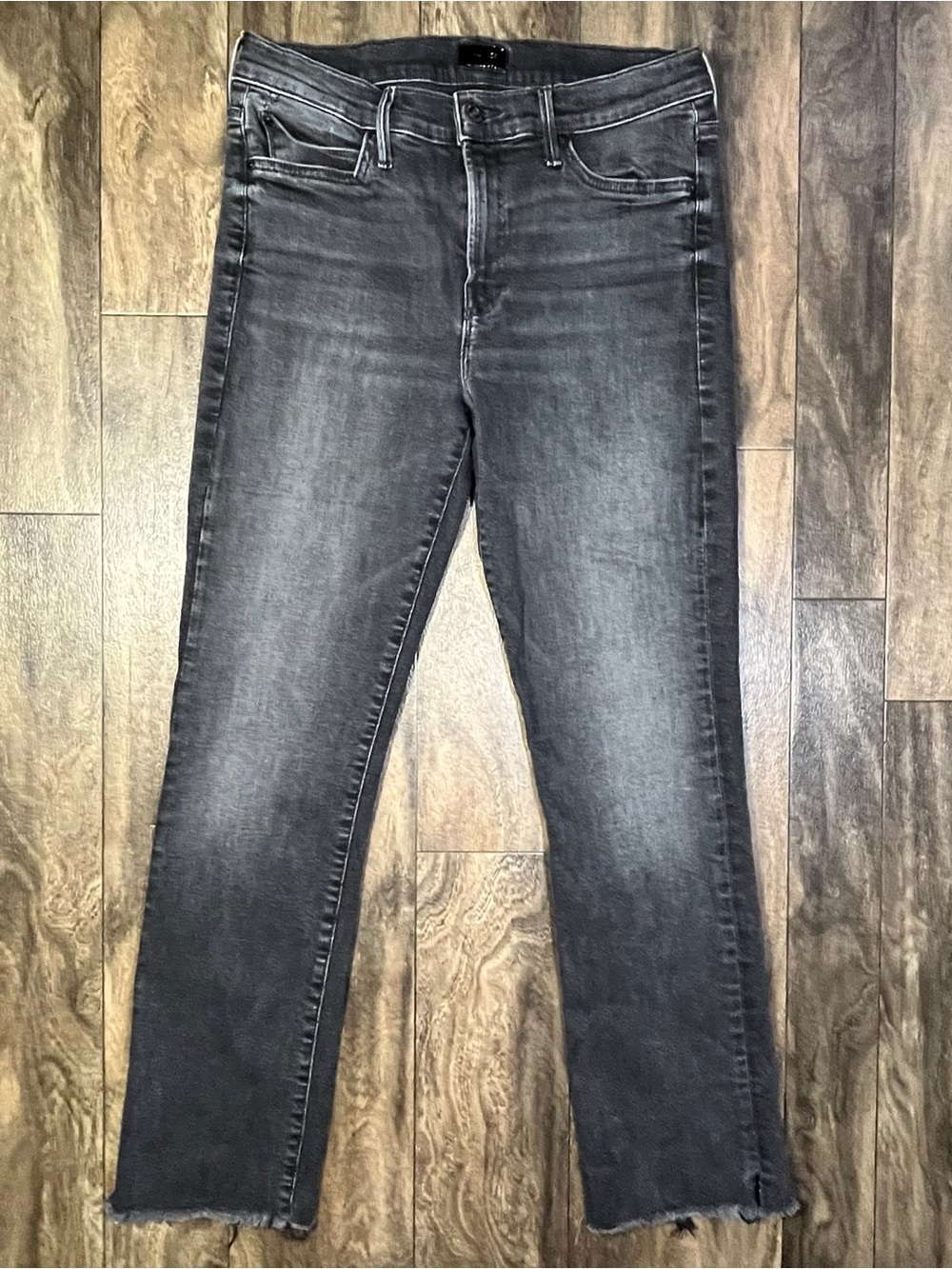 Mother The Rascal Ankle Snippet Jeans Womens 29 MR Night Hawk Fray Raw Hem EUC